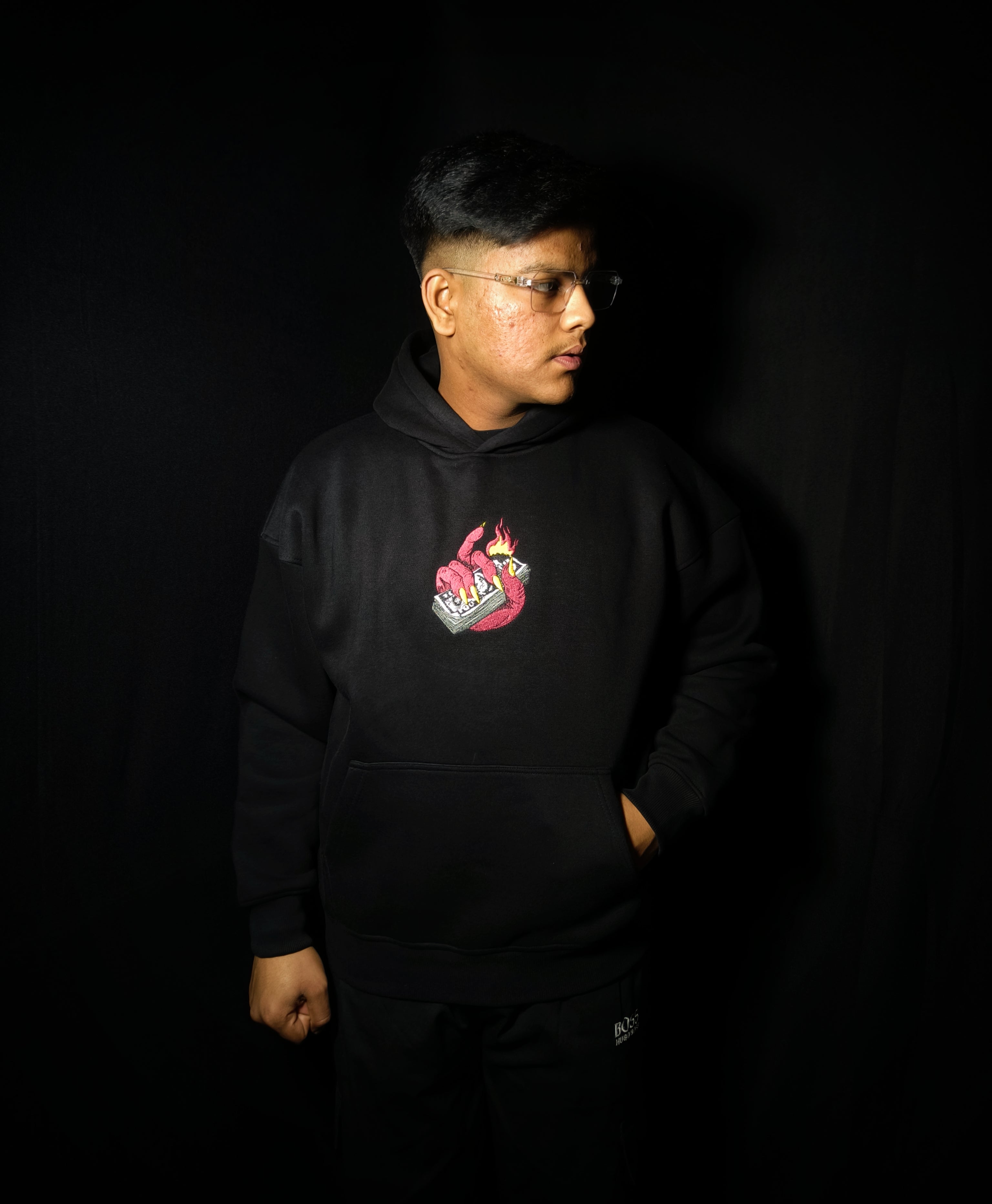 Dollar Is the Strength Embroidered Hoodie – Premium Black Streetwear Hoodie