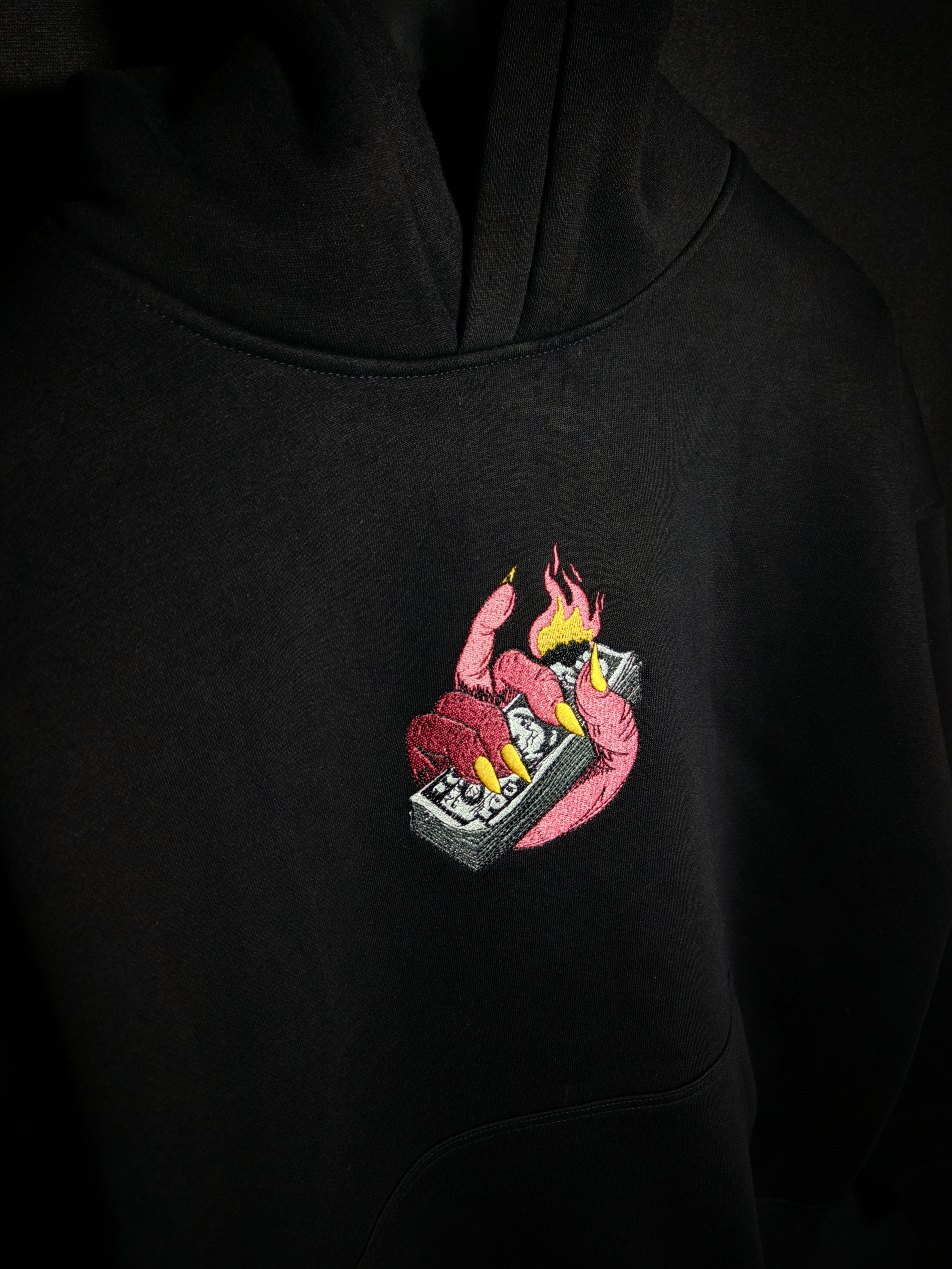 Dollar Is the Strength Embroidered Hoodie – Premium Black Streetwear Hoodie