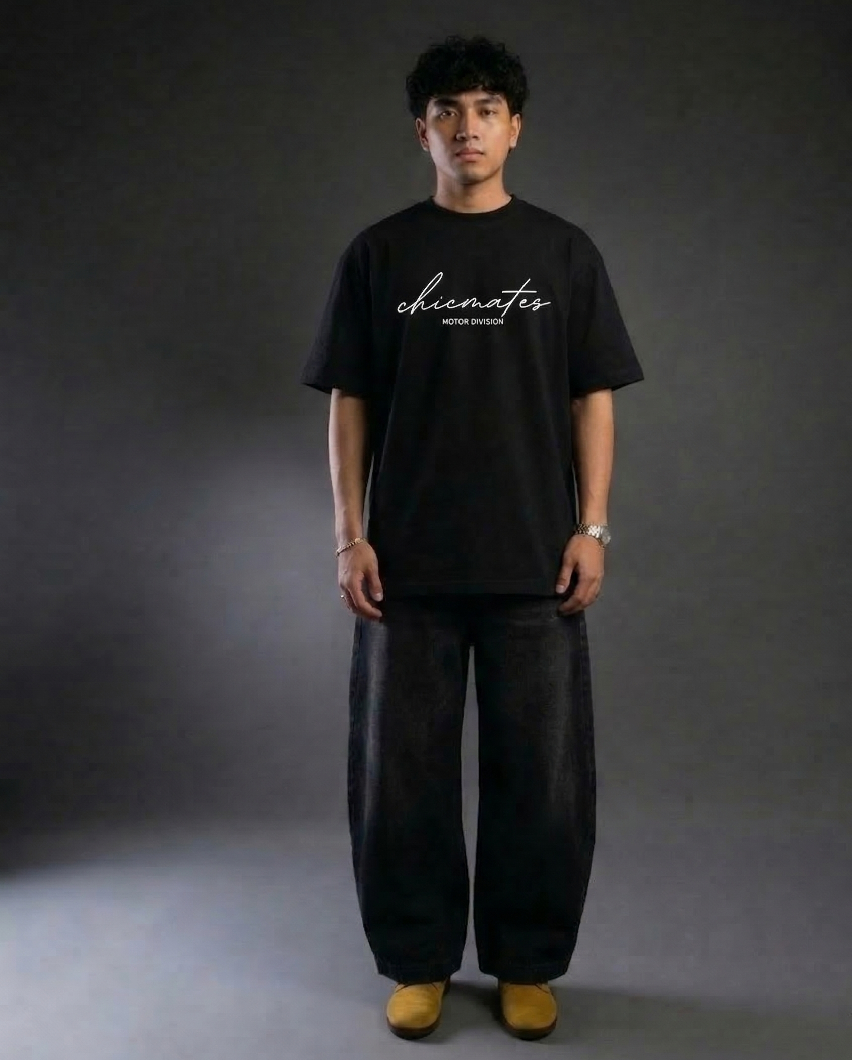 Porsche 911 GTS RS Blueprint Graphic Oversized Black T-Shirt