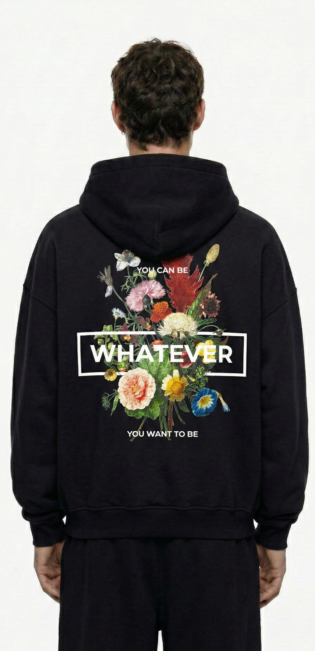 multi-layered floral Heavyweight Hoodie