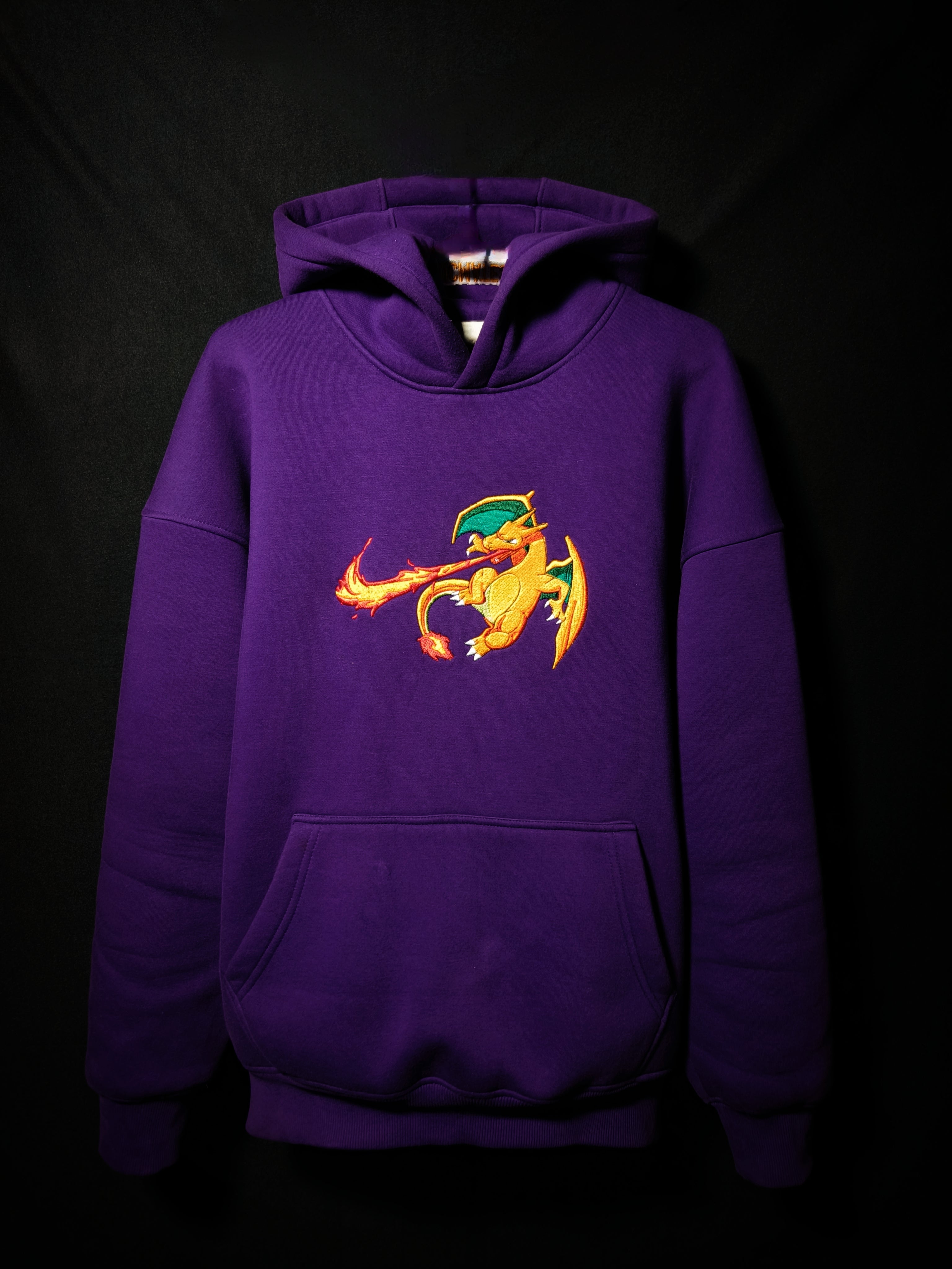Charizard Embroidery Hoodie – Premium Anime Streetwear | Unisex Oversized Fit