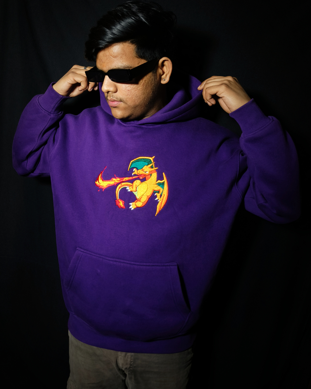 Charizard Embroidery Hoodie – Premium Anime Streetwear | Unisex Oversized Fit