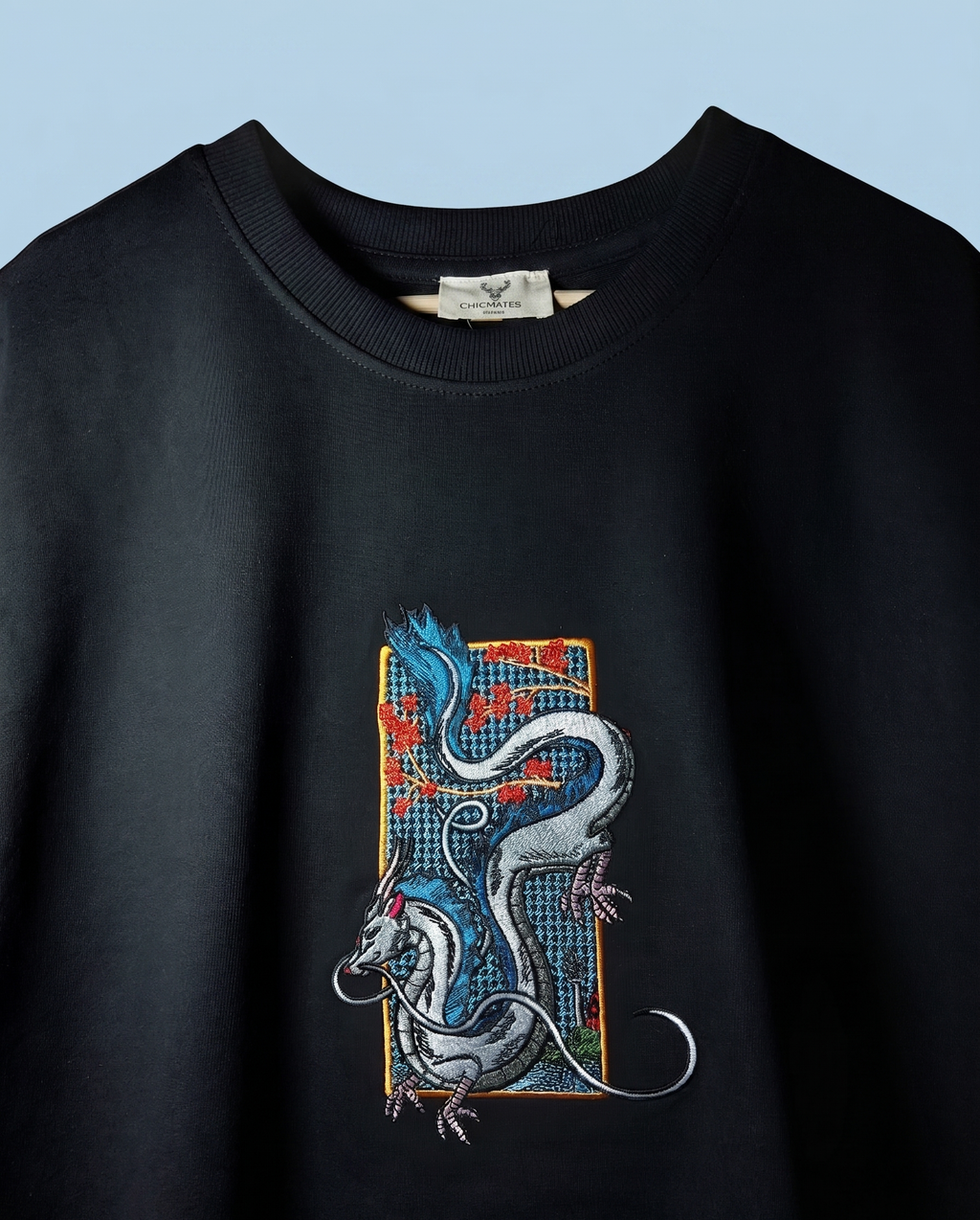 Dragon Embroidery Oversized T-Shirt