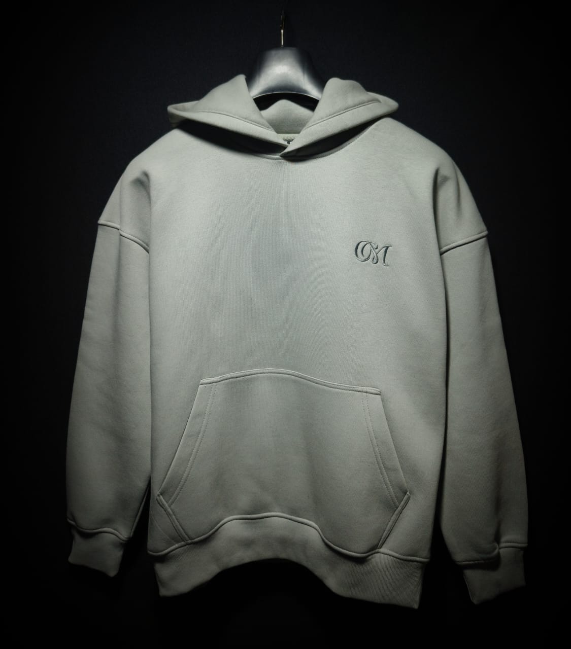 Grey Graphic Hoodie for Men – Triple Wolf Face Art Printed Streetwear Hoodie